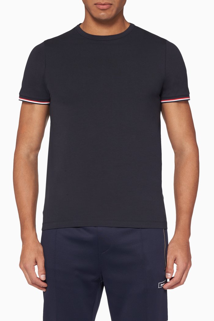 

Stripe Trim Jersey T-Shirt, Blue