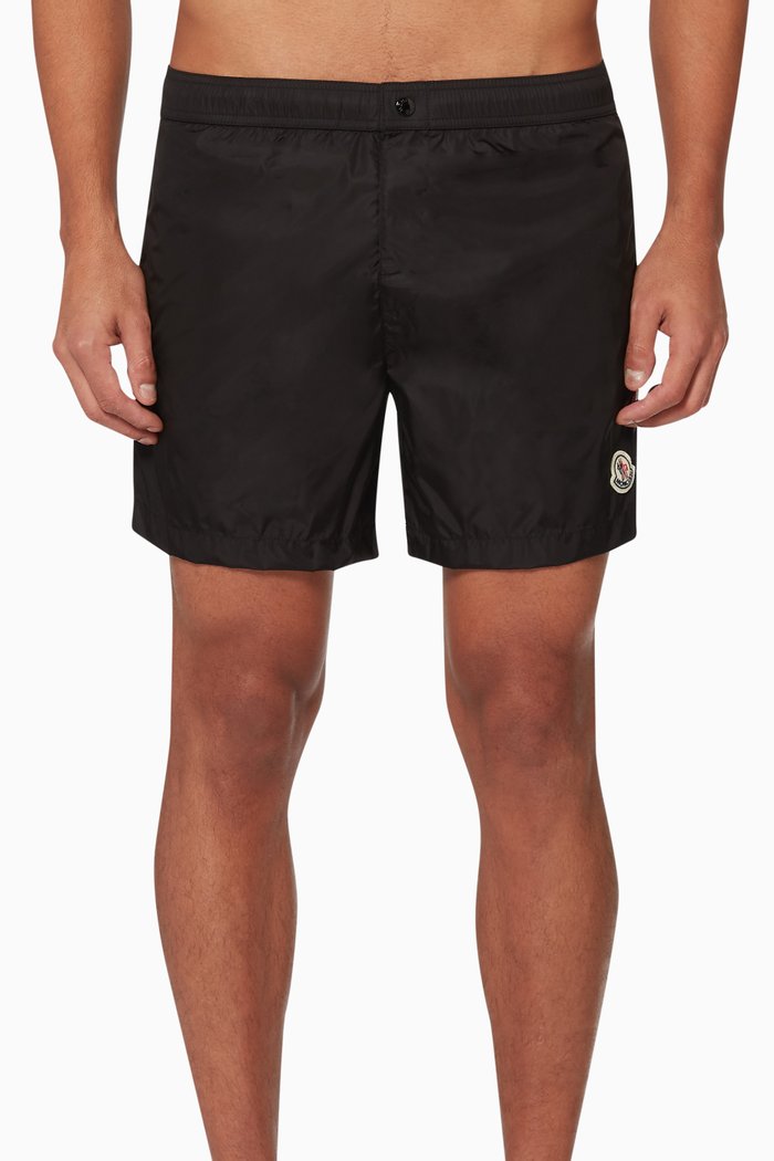 

College Stripe Swim Shorts, Black