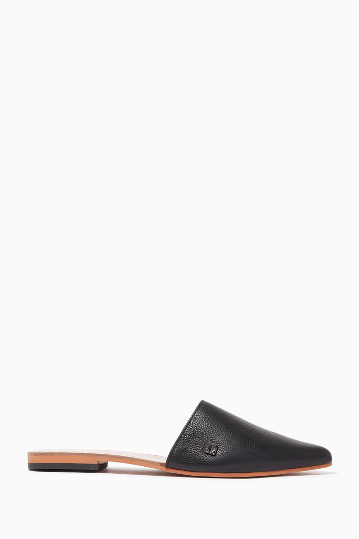 

Grace Leather Slippers, Black