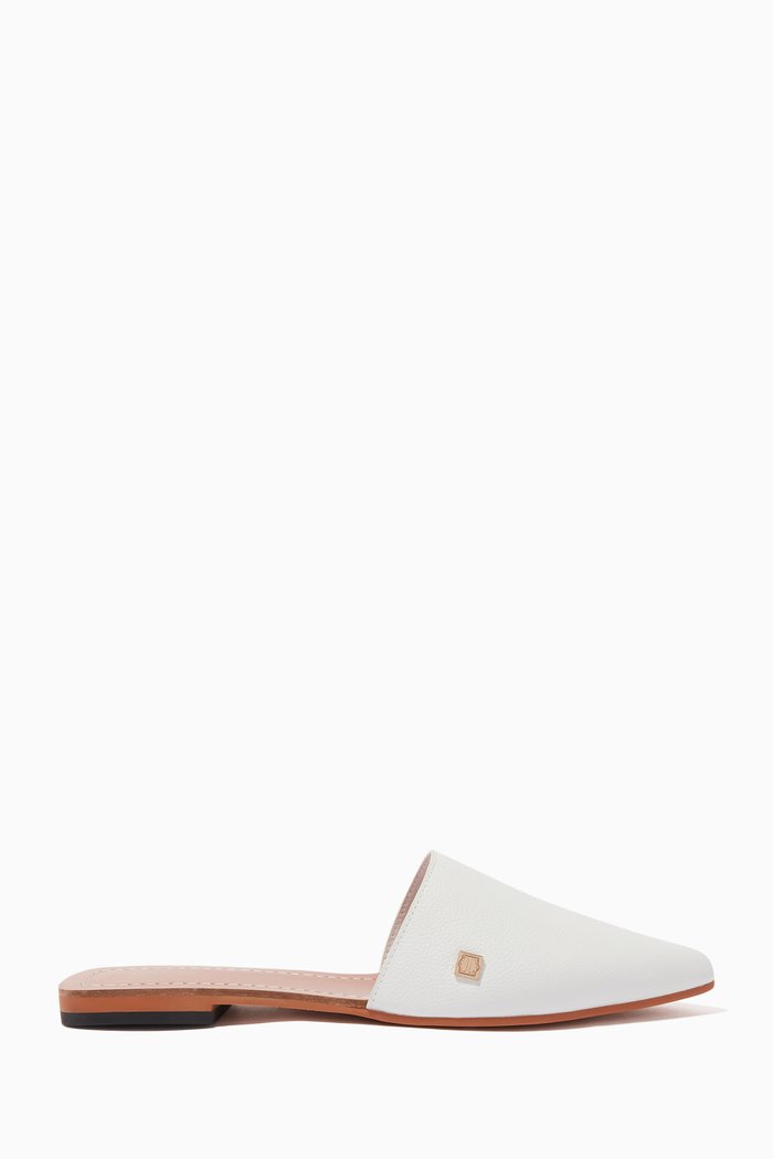 

Grace Leather Slippers, Neutral