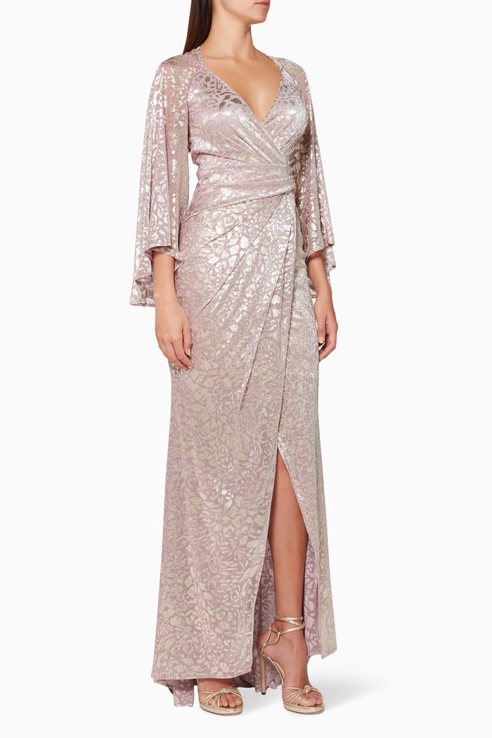 

Bologne Metallic Voile Dress, Pink