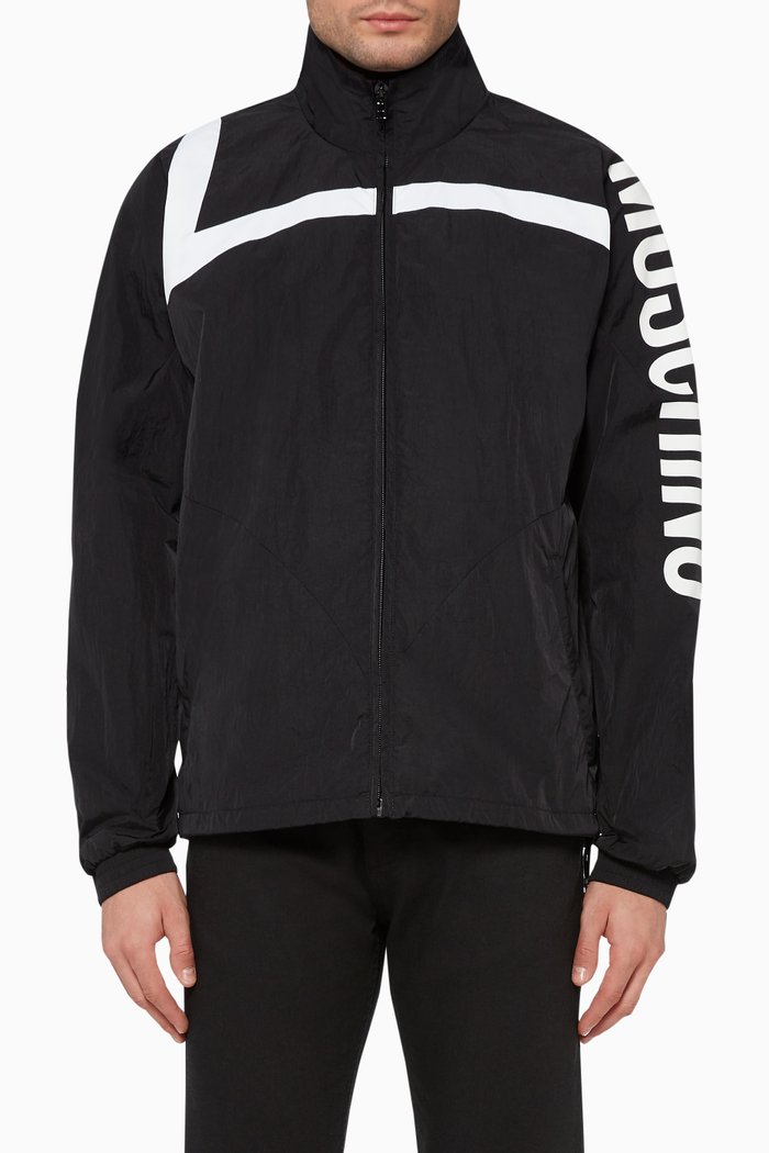

Nylon Zip Logo Jacket, Black
