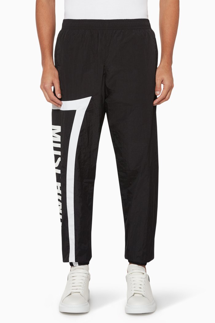 

Logo Print Track Pants, Black