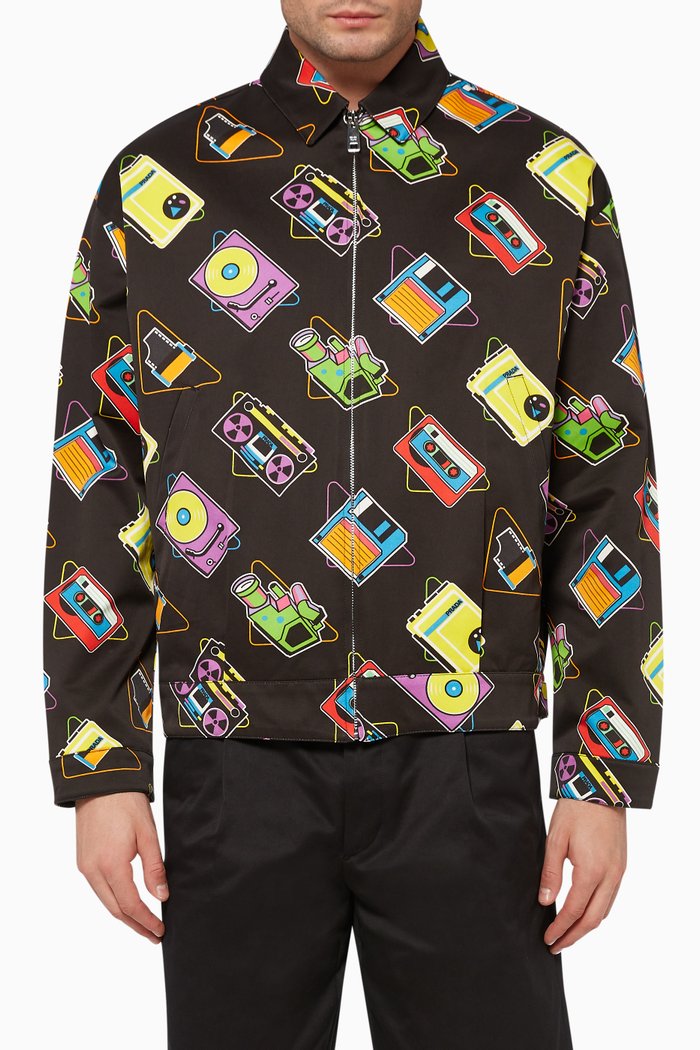 

Digital Print Logo Jacket, Black