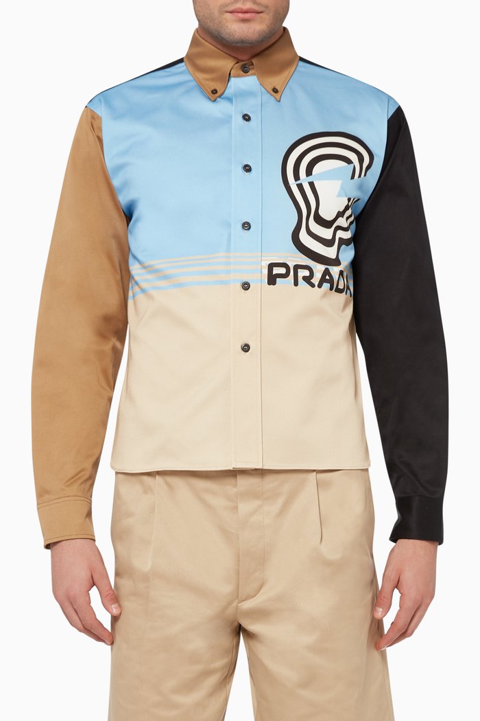 

Logo Print Cotton Shirt, Multicolour