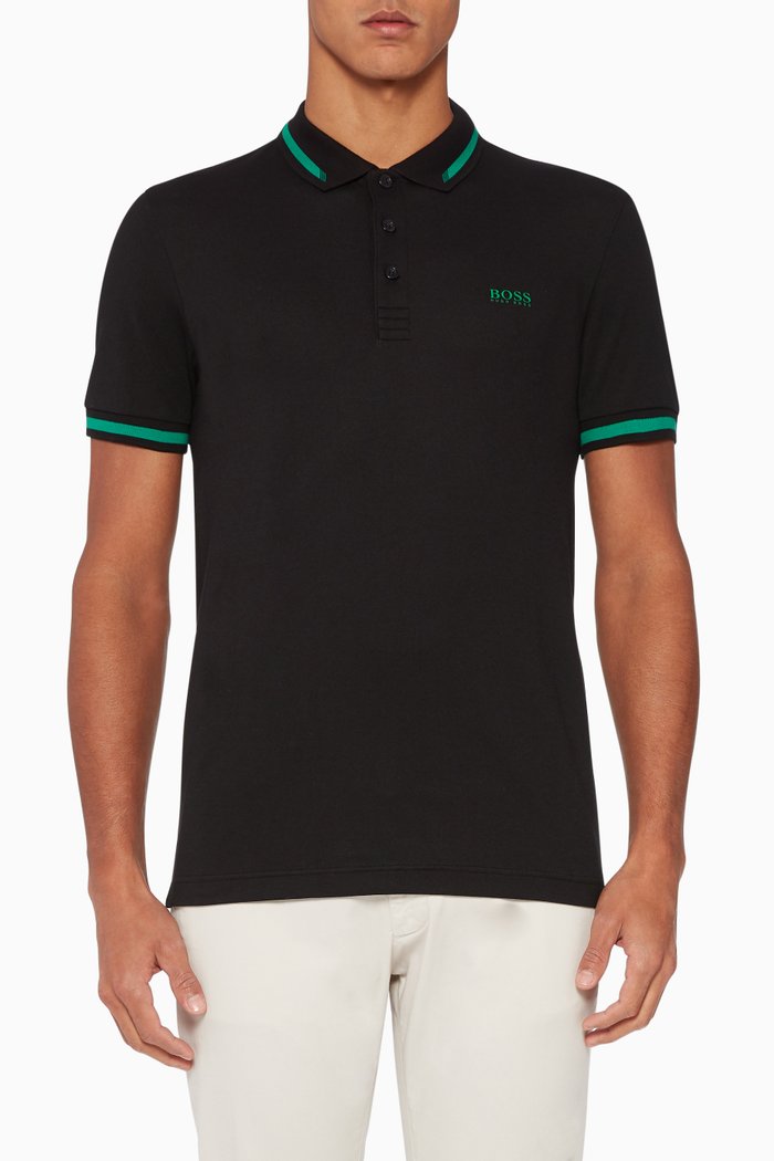

Slim-Fit Polo Shirt, Black