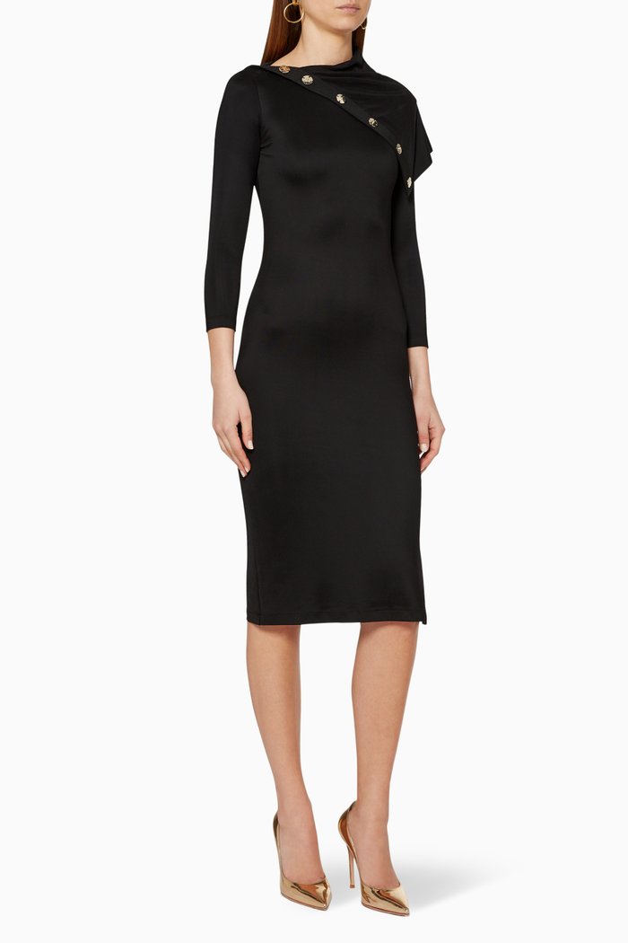 

High Collar Dress, Black