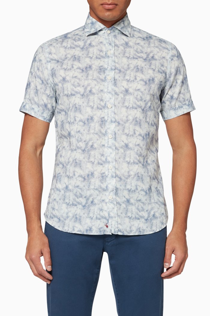 

Abstract Print Shirt, Blue