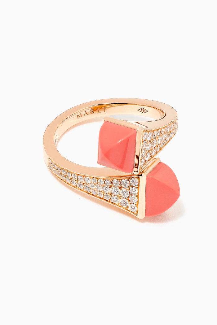 

Cleo Diamond Statement Ring with Pink Opal in 18kt Rose Gold