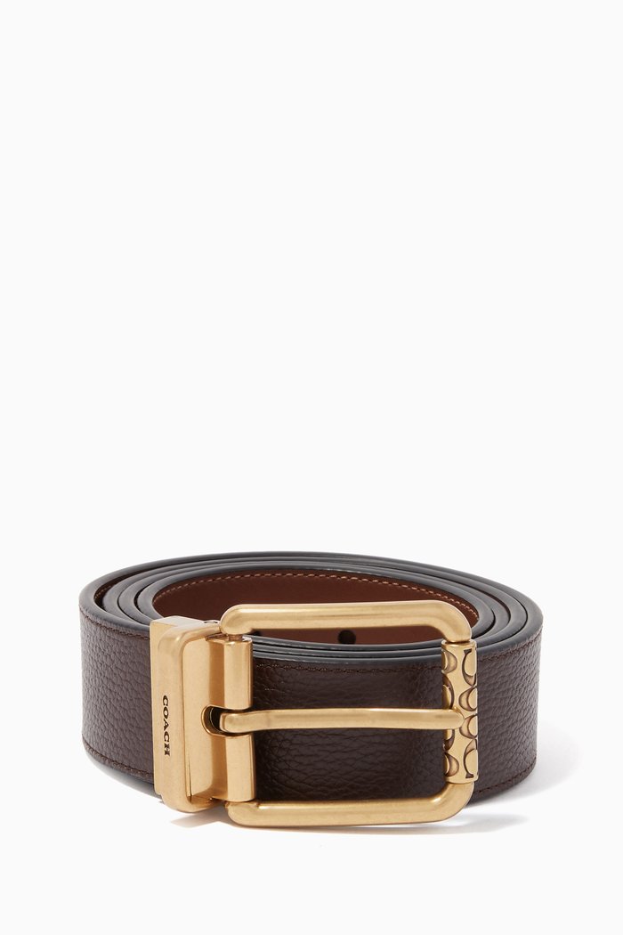 

Roller Buckle Reversible Belt, Brown