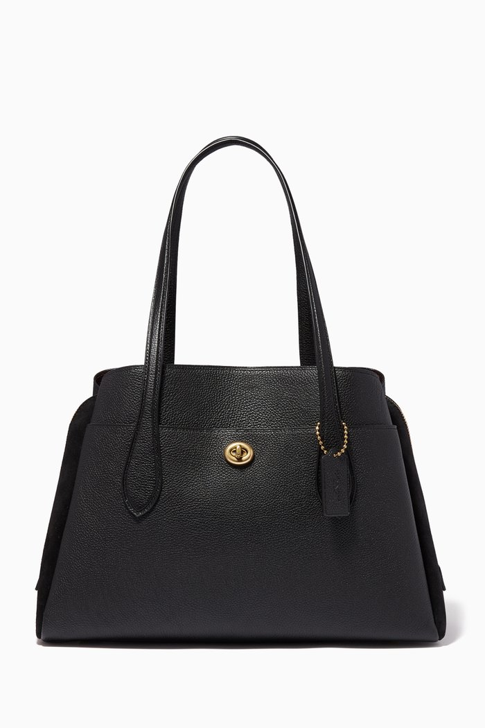 

Lora Carryall Leather & Suede Bag, Black