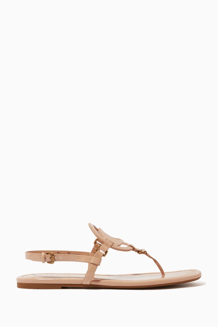 Jeri Patent Leather Sandals, Brown