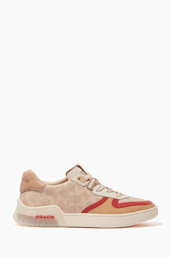 Citysole Signature Canvas Court Sneakers, Neutral