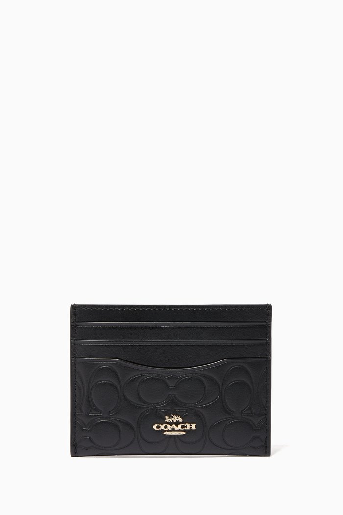 

Signature Leather Card Case, Black