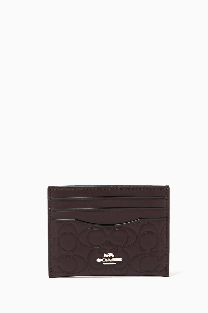 

Card Case in Signature Leather, Burgundy