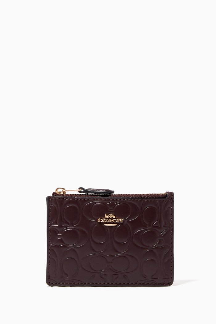 

Mini Signature Leather Skinny ID Case, Burgundy