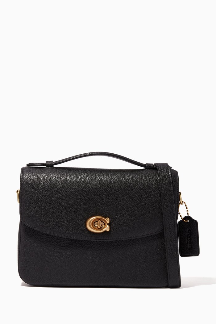 

Cassie Pebble Leather Cross-Body Bag, Black