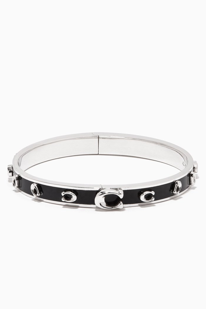 

Pegged Signature Bangle, Silver