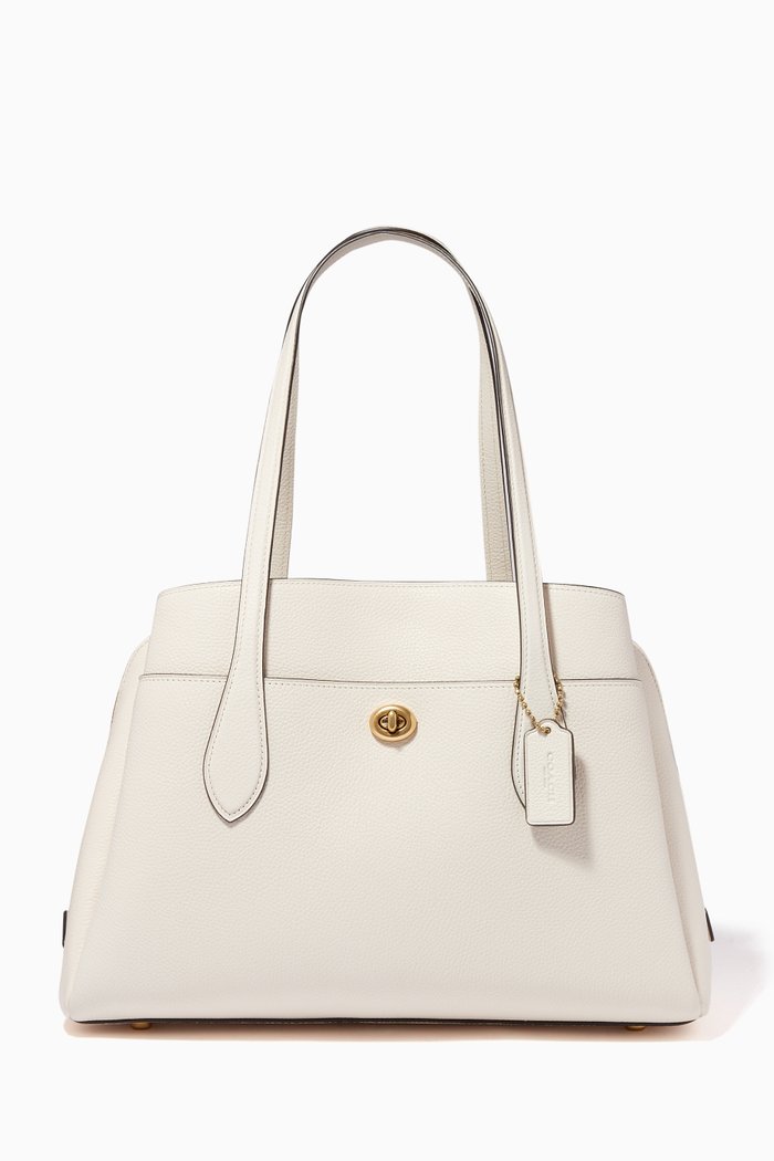 

Lora Carryall Pebble Leather Bag, White