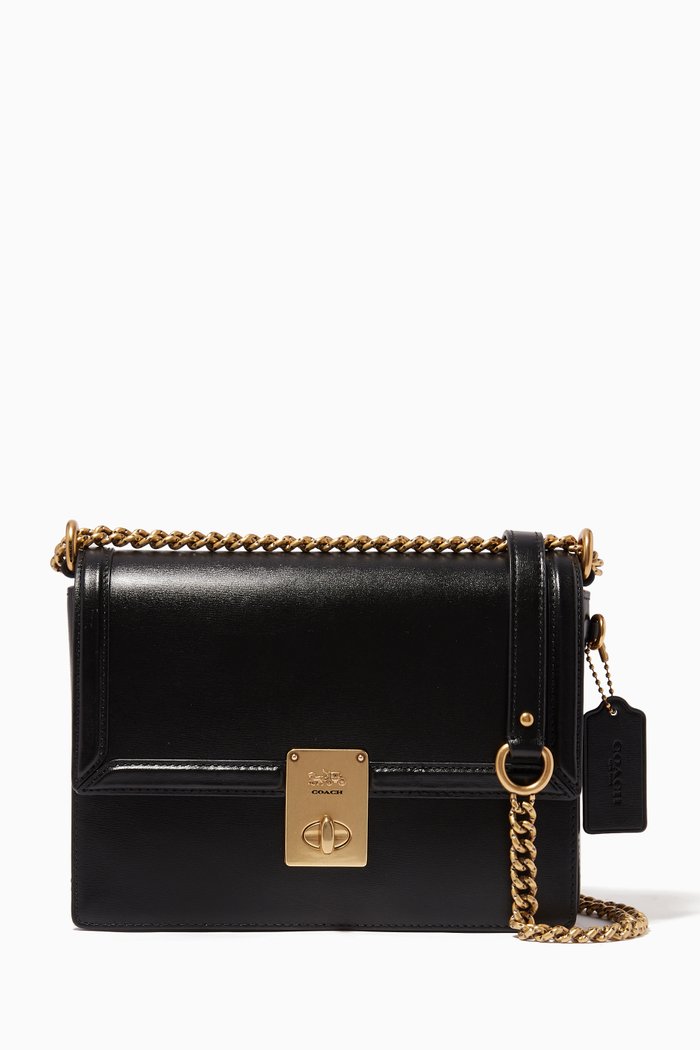

Hutton Leather Shoulder Bag, Black