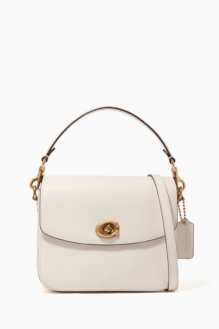 

Cassie 19 Pebble Leather Cross-Body Bag, White