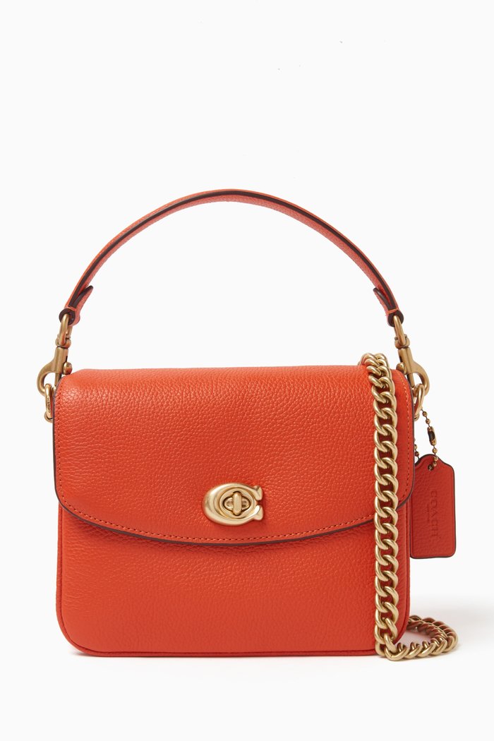

Cassie 19 Cross-Body Bag in Pebble Leather, Orange