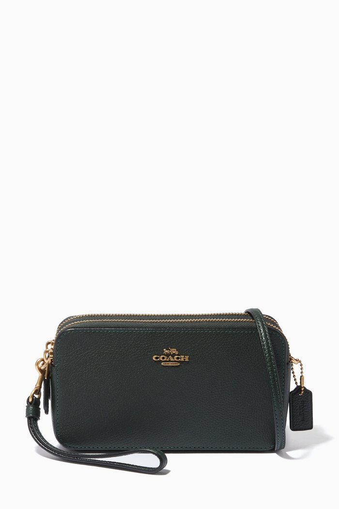 

Kira Crossbody in Pebble Leather, Green