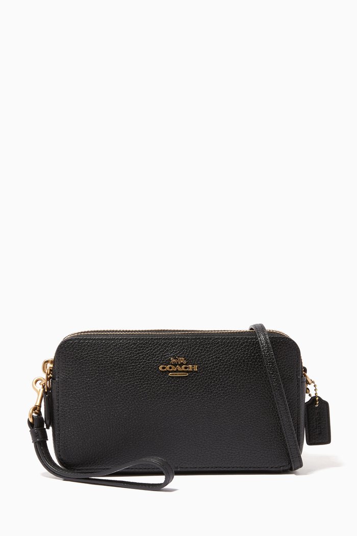 

Kira Pebble Leather Cross-Body Bag, Black