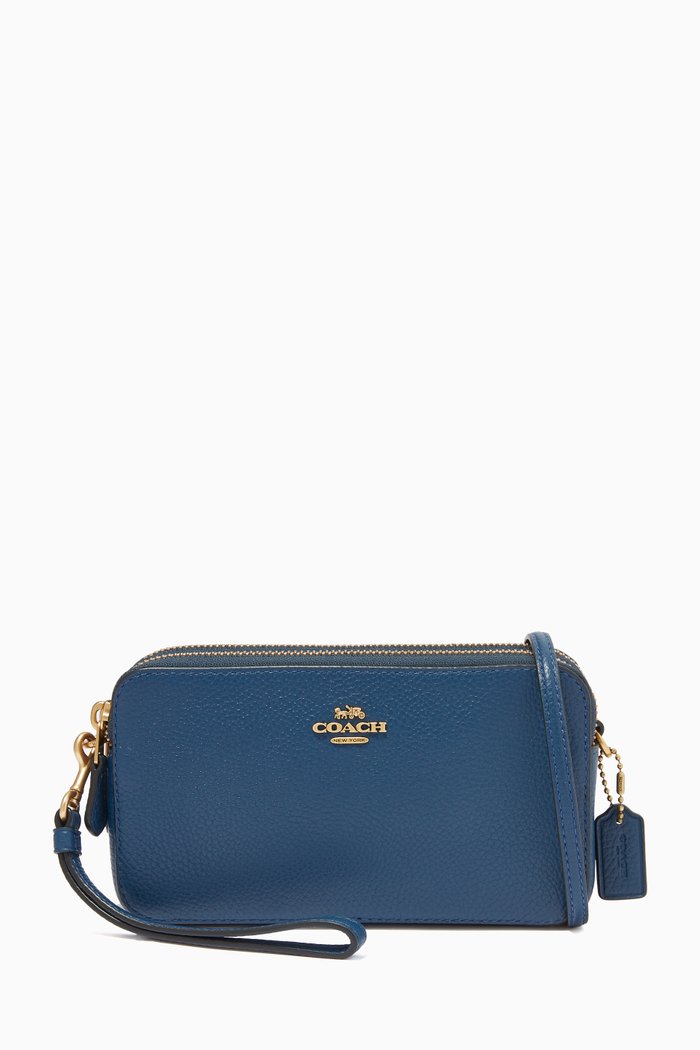 

Kira Crossbody in Pebble Leather, Blue