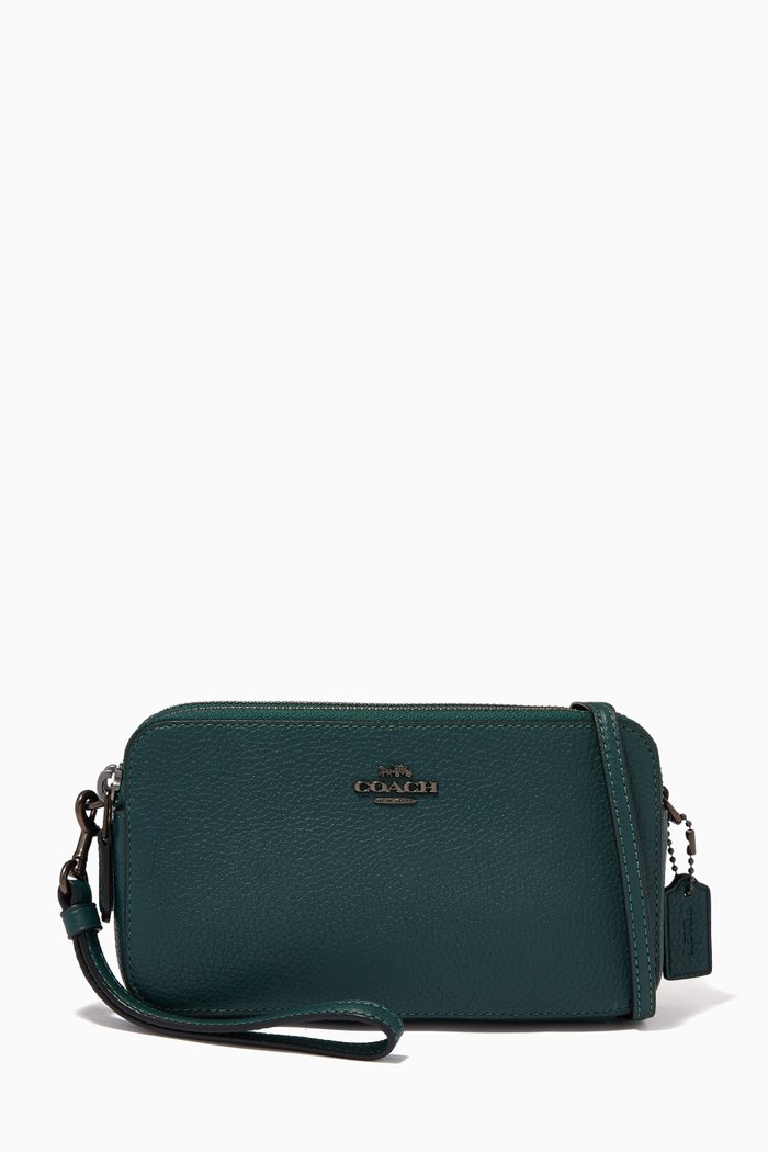 

Kira Crossbody in Pebble Leather, Green