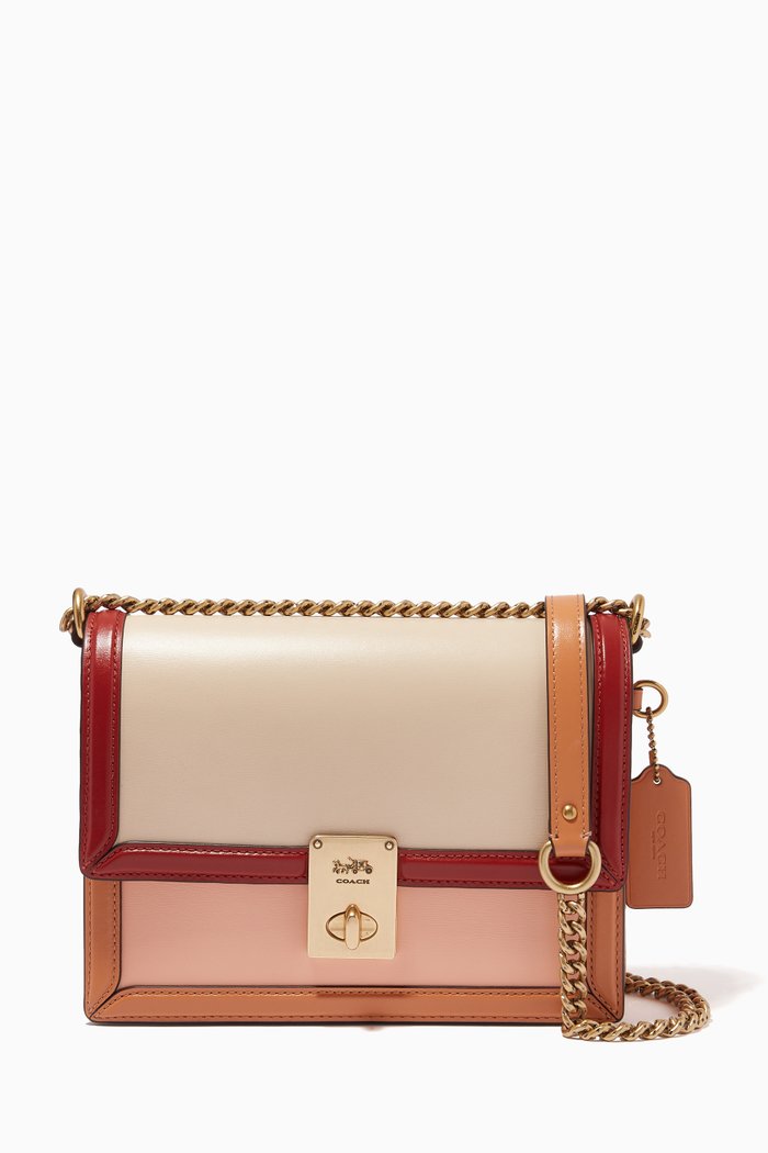 

Hutton Shoulder Bag in Colour-block Leather, Multicolour