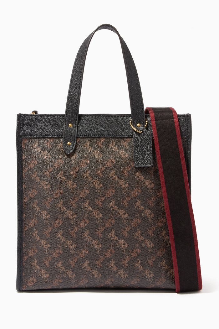 

Field Tote with Horse & Carriage Print, Black