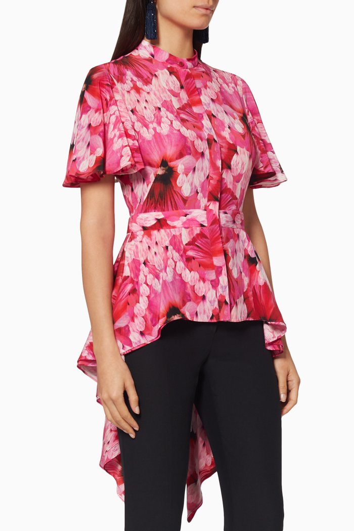 

Endangered Floral Silk Top, Pink