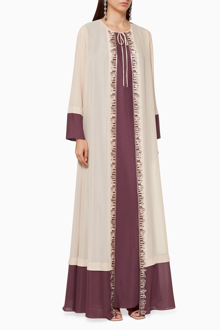

Two-Toned Embellished Kaftan, Pink
