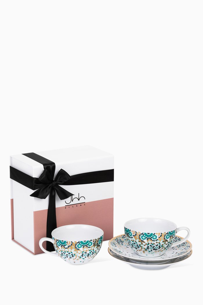 

Mirrors Tea Cups, Set of 2, Green