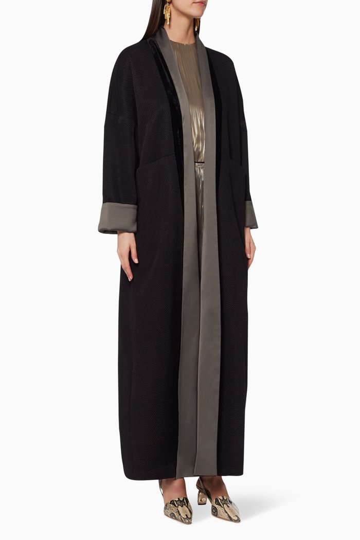 

Winter Velvet & Satin Abaya, Black
