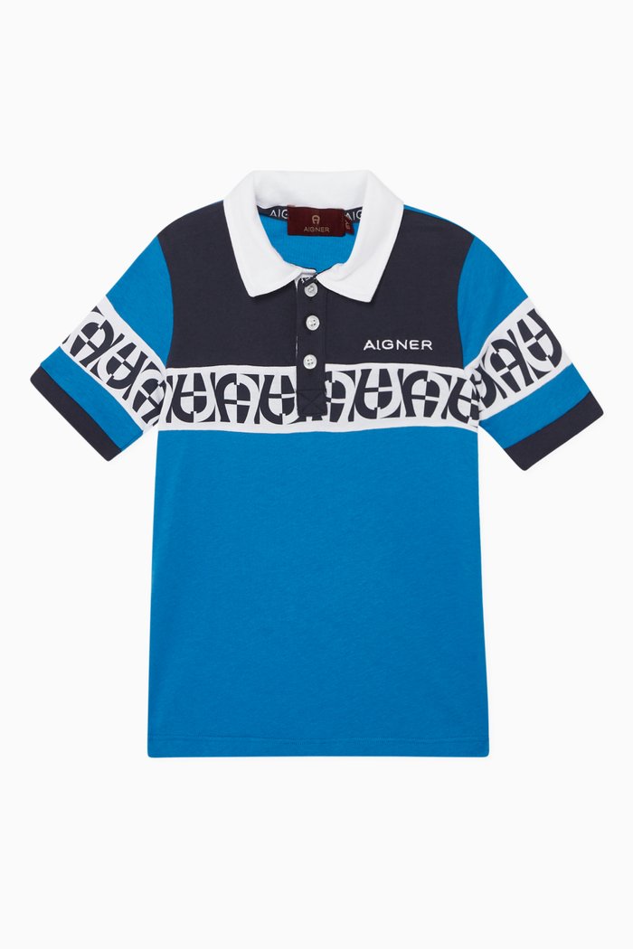 

Embroidered Logo Polo T-Shirt, Blue