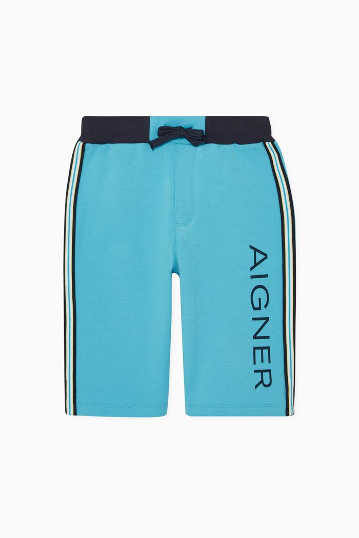 

Logo Print Jersey Shorts, Blue