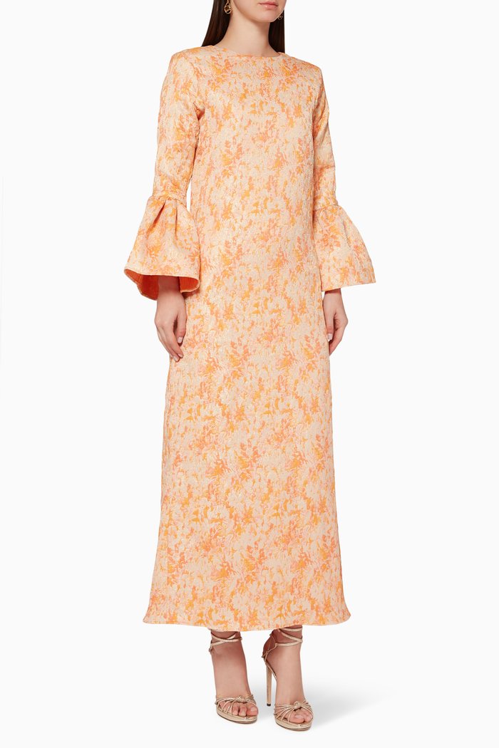 

Camelia Brocade Kaftan, Orange