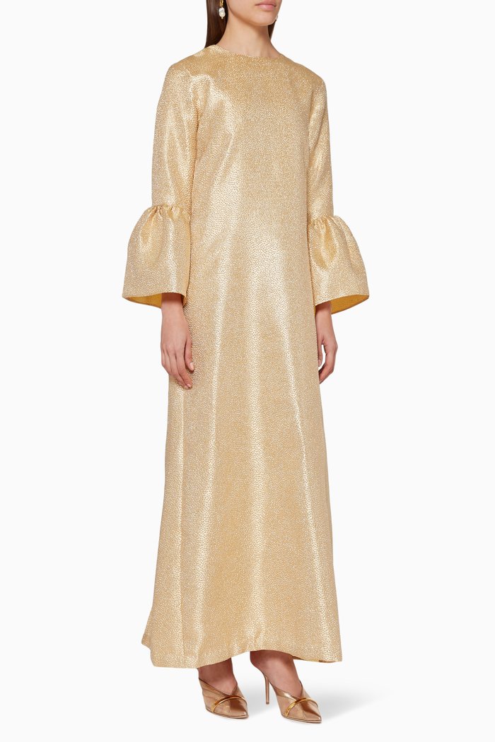 Camelia Brocade Kaftan, Gold