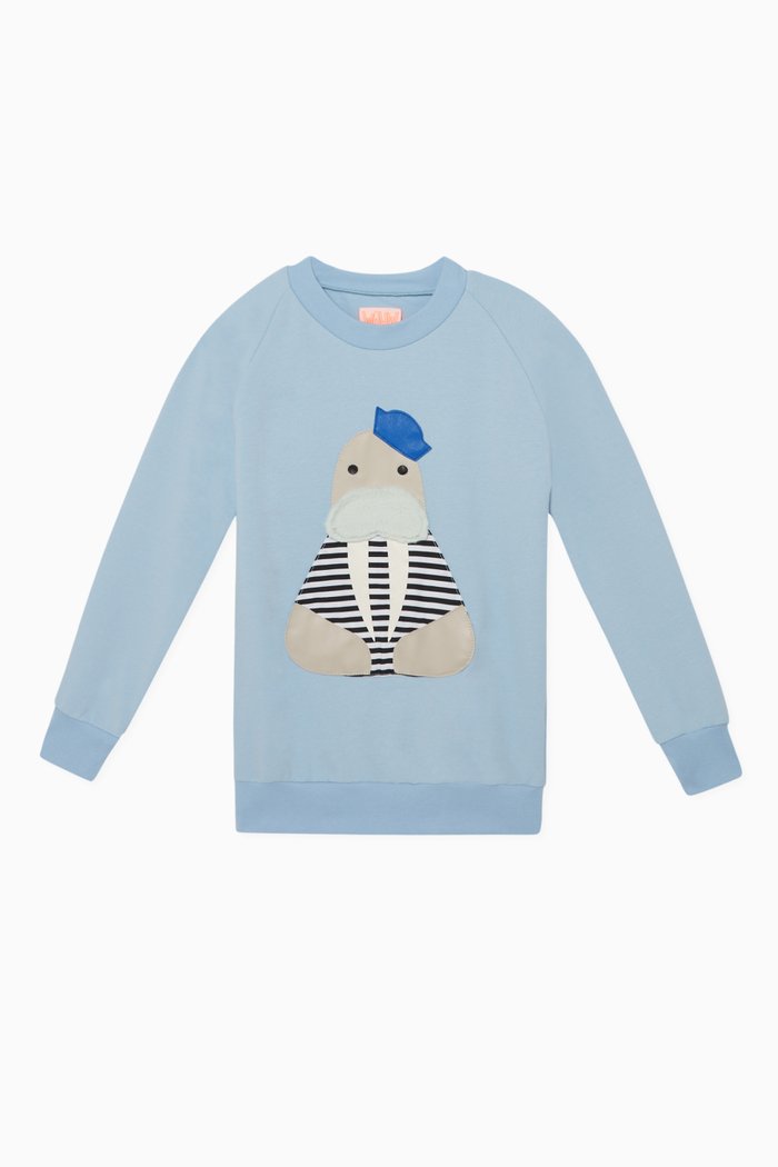 

Captain Whale Appliqué Sweatshirt, Blue
