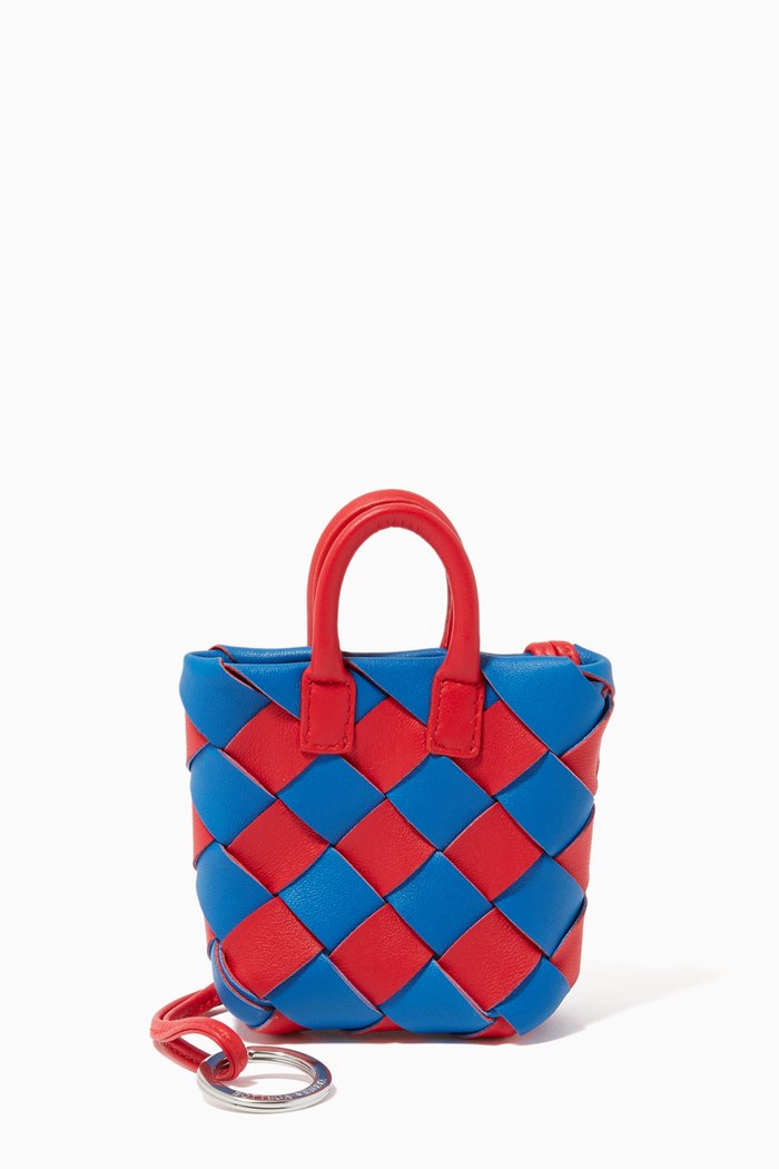 

Miniature Tote Intrecciato Nappa Charm, Red
