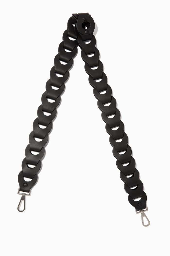 Nappa Leather Chain Strap, Black