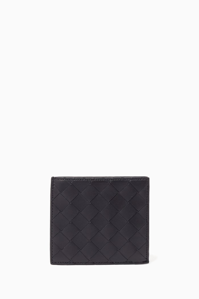

Intrecciato Leather Zip-Around Wallet, Blue