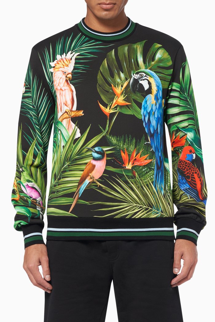 

Bird Print Cotton Sweatshirt, Multicolour