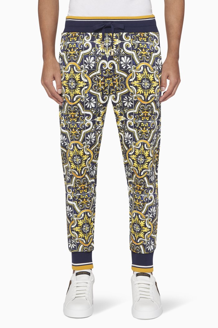 

Maioliche Print Track Pants, Blue