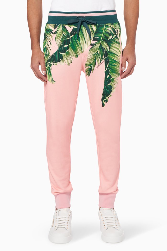 

Palm Tree Cotton Track Pants, Multicolour