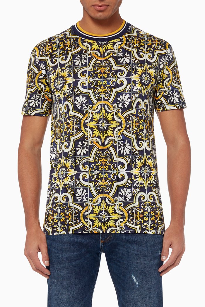 

Maioliche Print T-Shirt, Blue