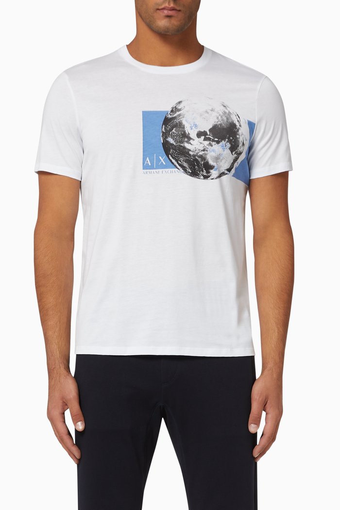 

Logo Planet Cotton T-Shirt, White