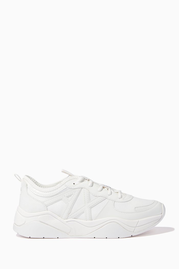 

AX Icon Sneakers in Saffiano Faux Leather, White